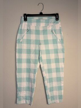 C. Est. 1946 Gingham Plaid Pull-On Capris 2 Pastel Spring Casual